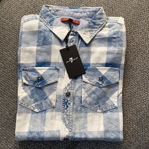 Seven 7 for All Mankind Boys Short Sleeve Shirt L